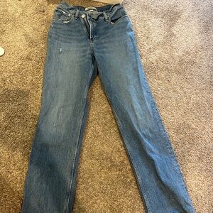 Abercrombie and fitch crossover waist curve love jeans
